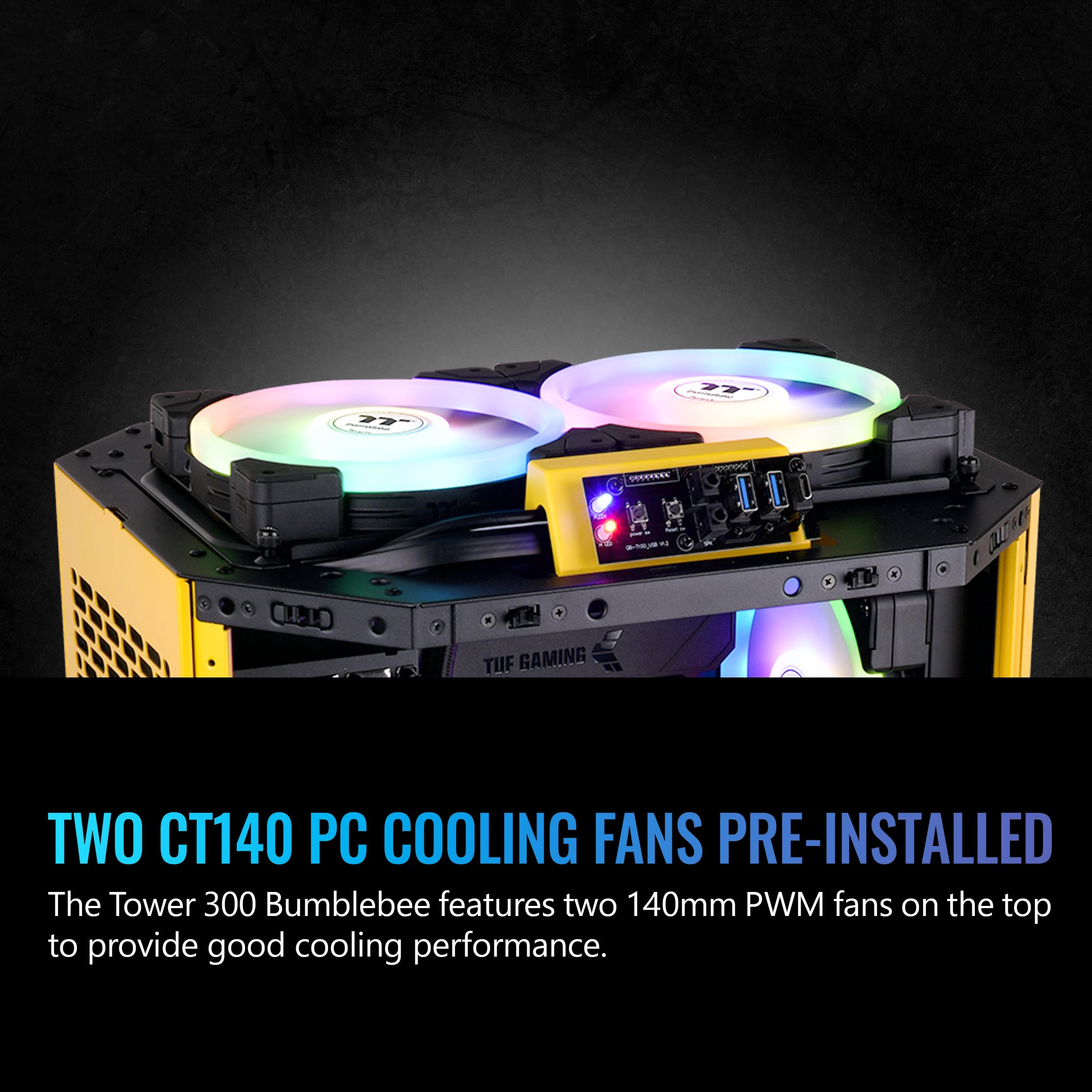 Foto 6 pulgar | Micro-atx Case Thermaltake Tower 300 Bumblebee Con Ventilador De 2 X 140 Mm - Venta Internacional.