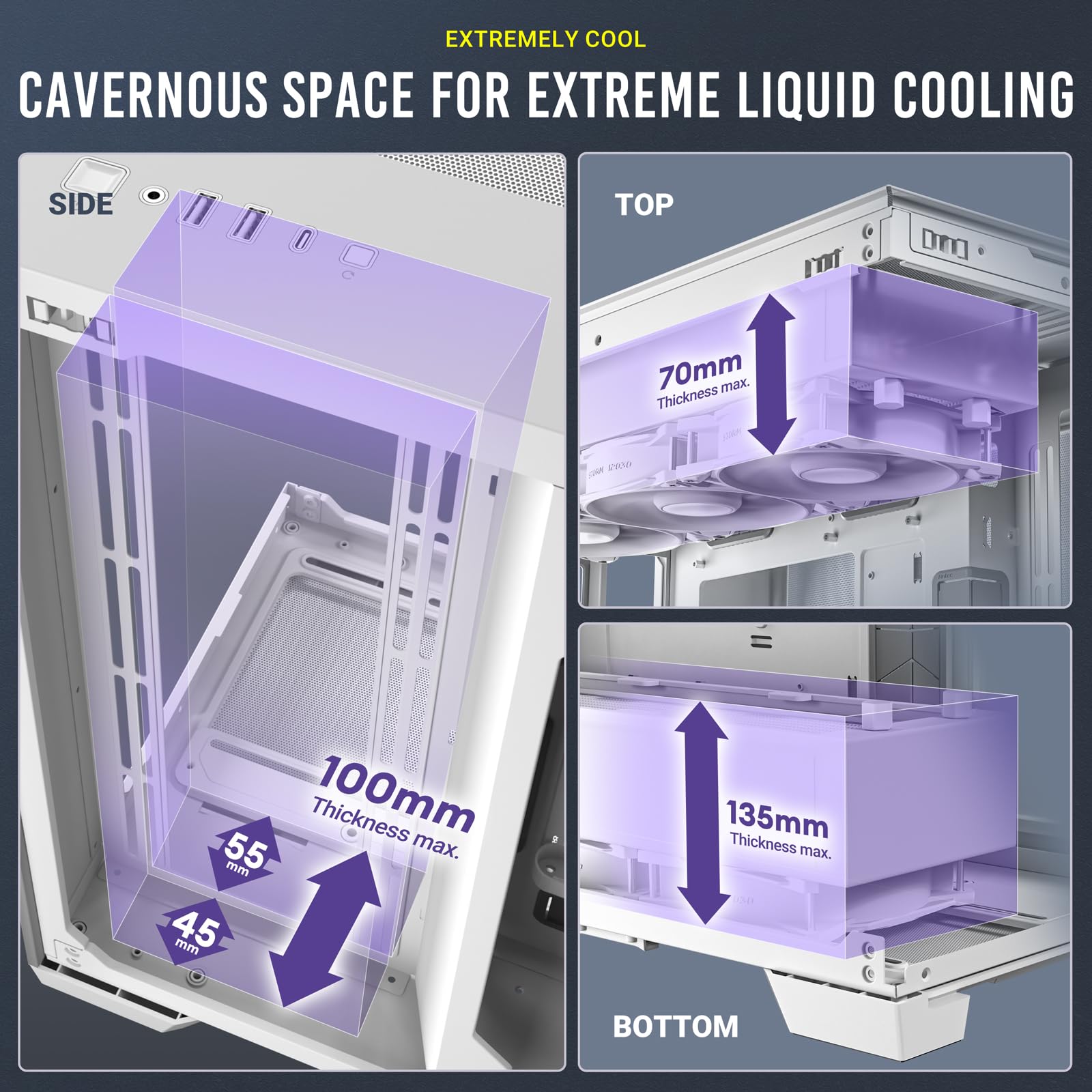 Foto 7 | Carcasa Para Pc Antec C8 E-atx De Aluminio Blanco Con Torre Completa Con Tipo C - Venta Internacional.