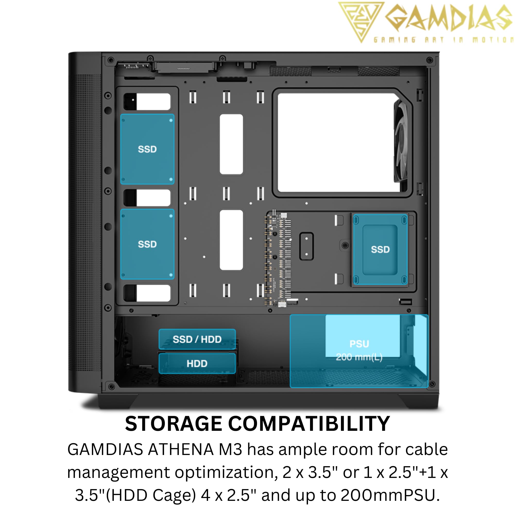 Foto 7 pulgar | Estuche Para Computadora Gamdias Atx Mid Tower De Vidrio Templado Con Ventiladores - Venta Internacional.