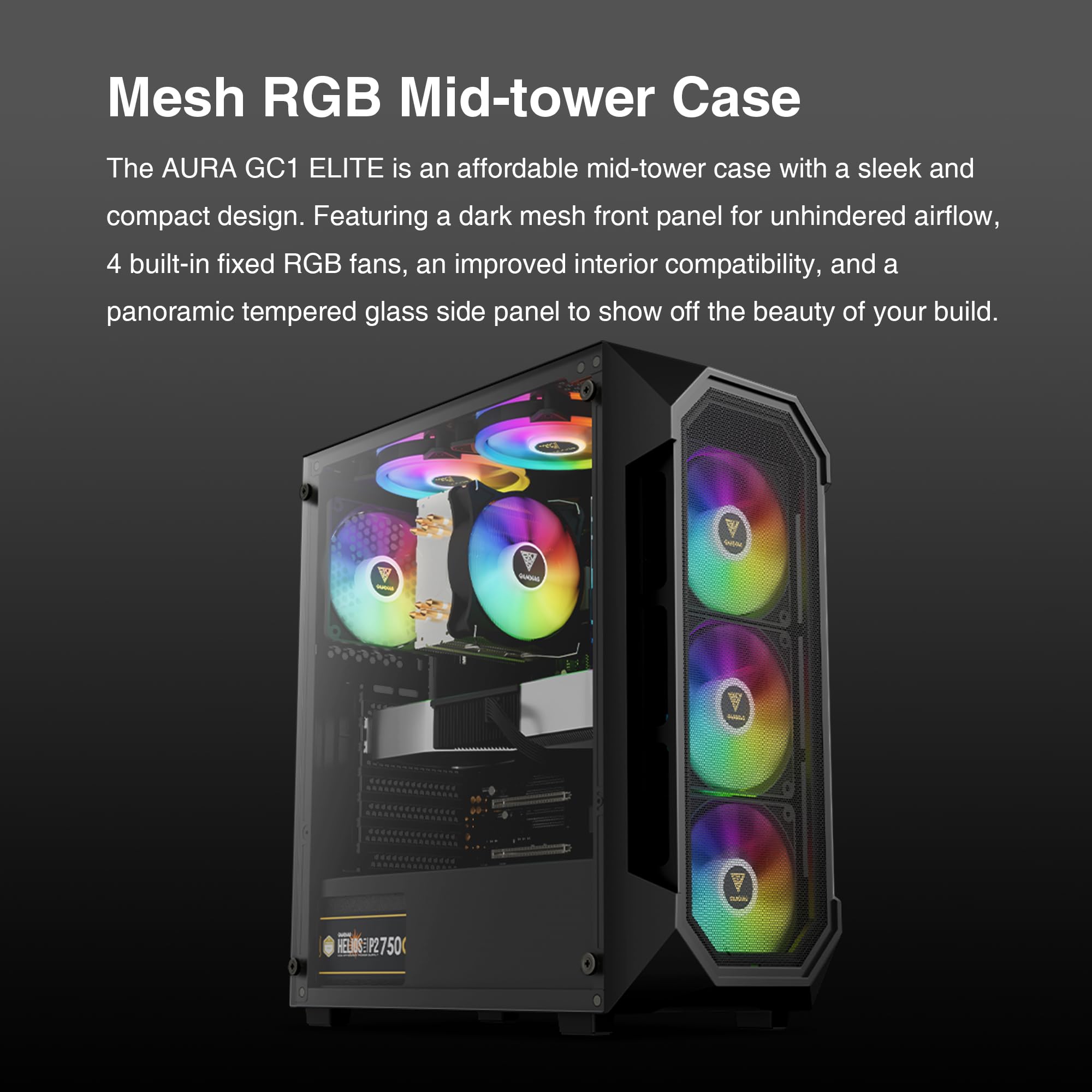 Foto 3 pulgar | Funda Para Pc Gamdias Atx Mid Tower De Vidrio Templado Con 4 Ventiladores De 120 Mm - Venta Internacional.