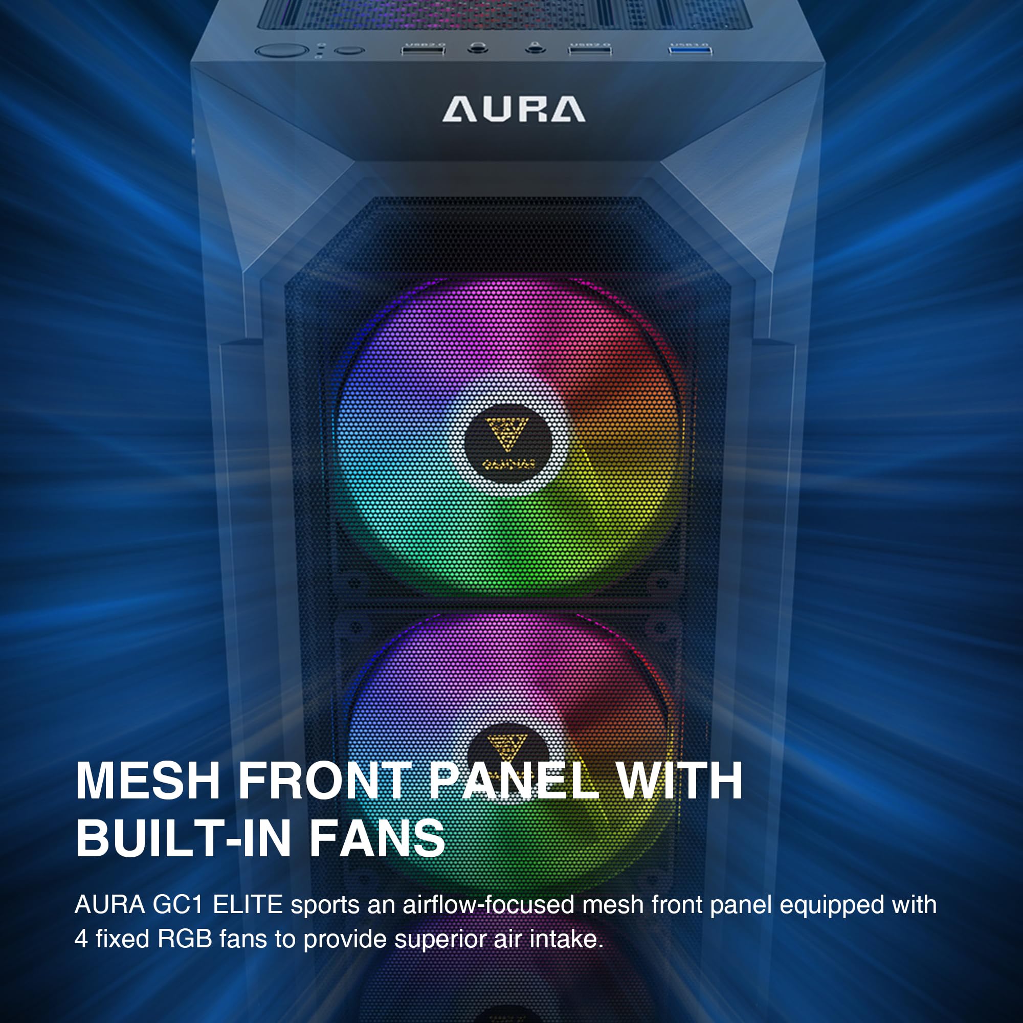 Foto 4 pulgar | Funda Para Pc Gamdias Atx Mid Tower De Vidrio Templado Con 4 Ventiladores De 120 Mm - Venta Internacional.