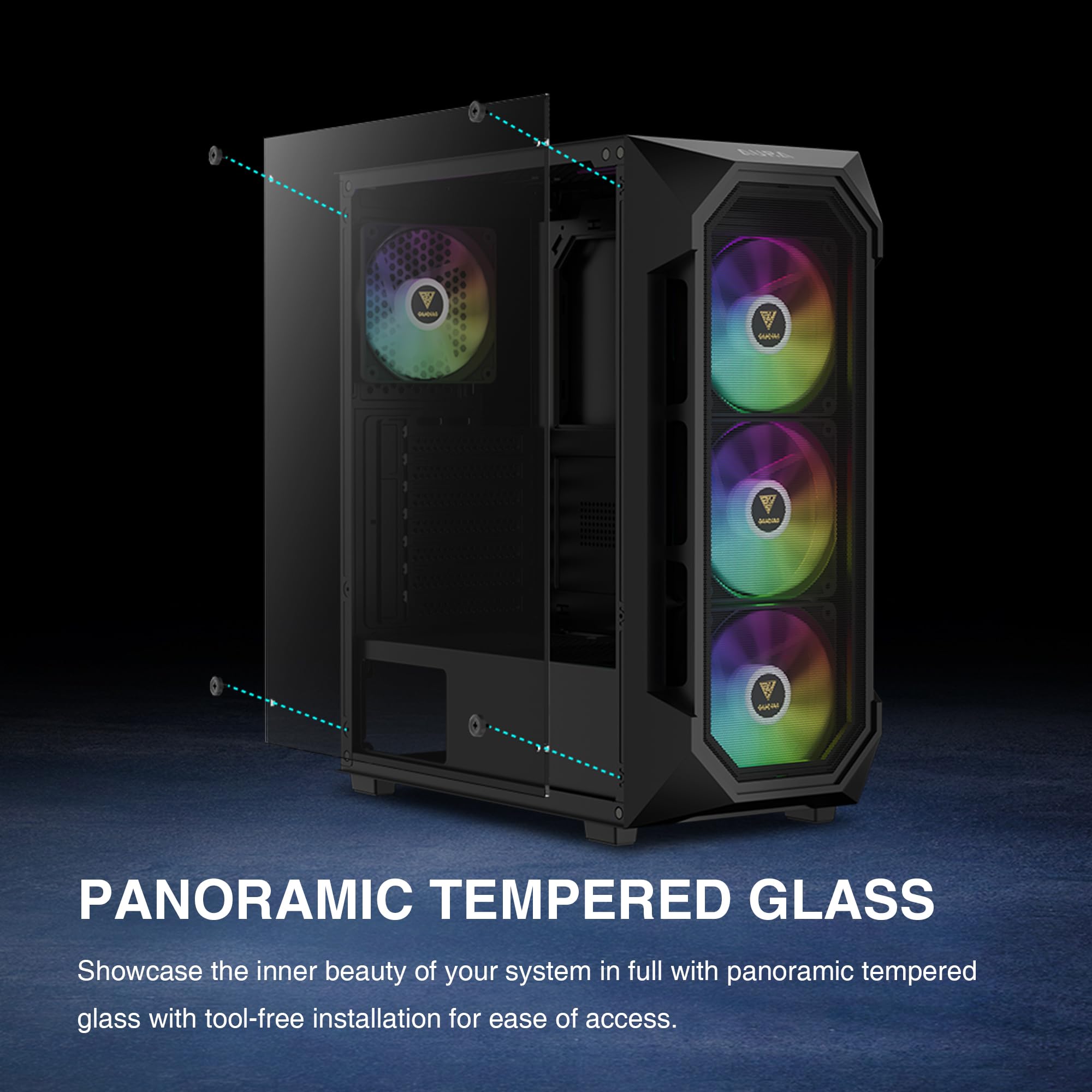 Foto 5 pulgar | Funda Para Pc Gamdias Atx Mid Tower De Vidrio Templado Con 4 Ventiladores De 120 Mm - Venta Internacional.