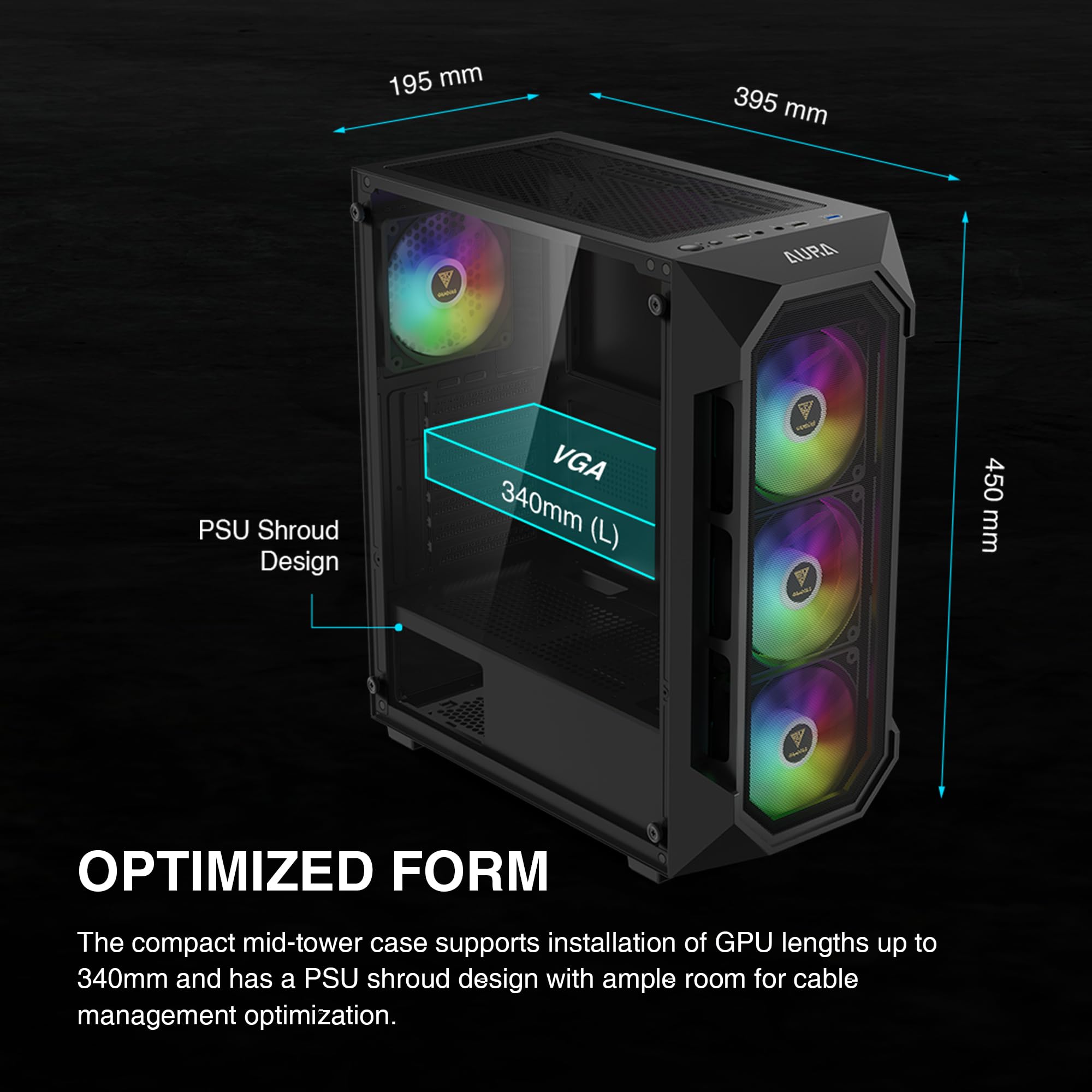 Foto 7 pulgar | Funda Para Pc Gamdias Atx Mid Tower De Vidrio Templado Con 4 Ventiladores De 120 Mm - Venta Internacional.