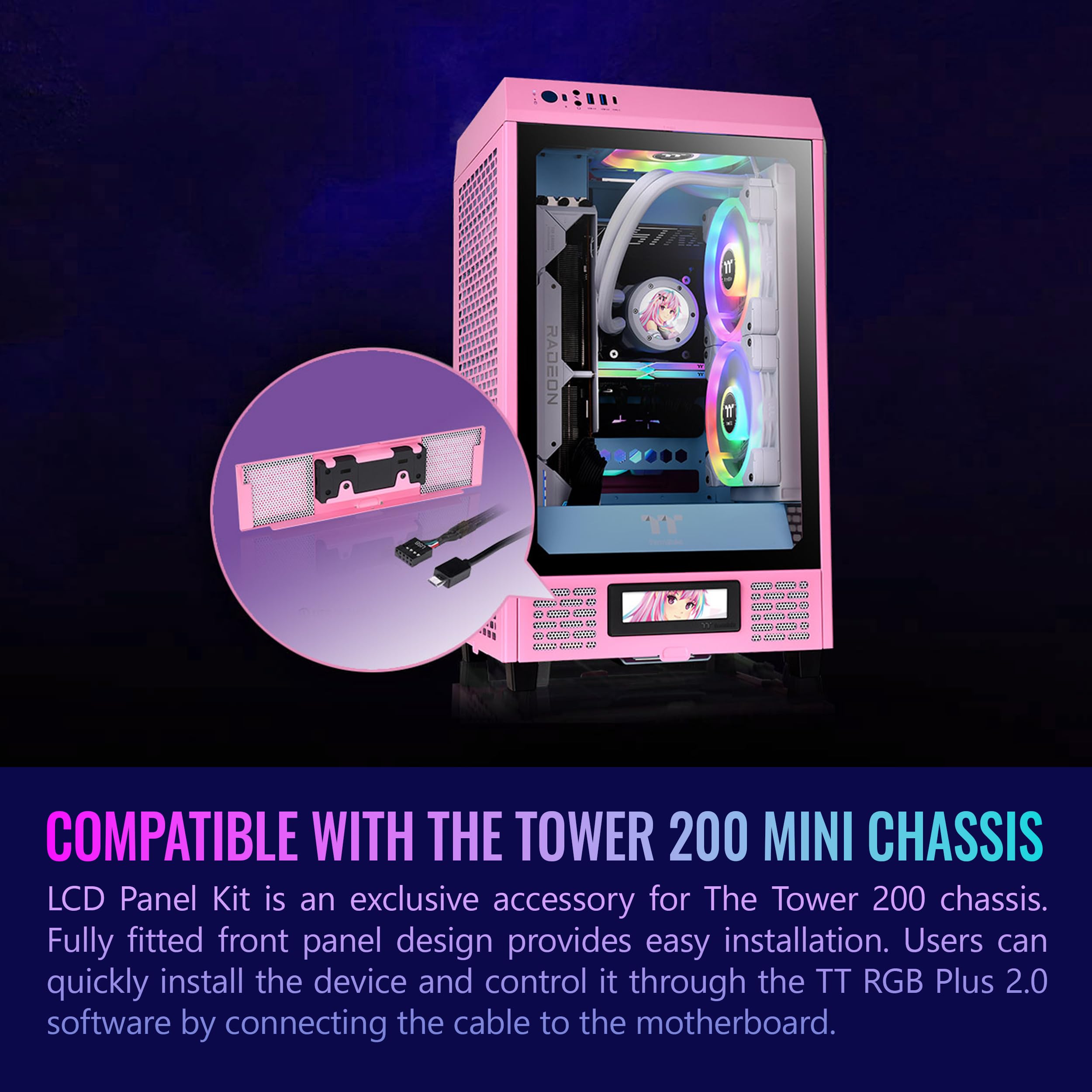 Foto 4 pulgar | Kit De Paneles Lcd Thermaltake Tower 200 Series Bubble Pink - Venta Internacional.