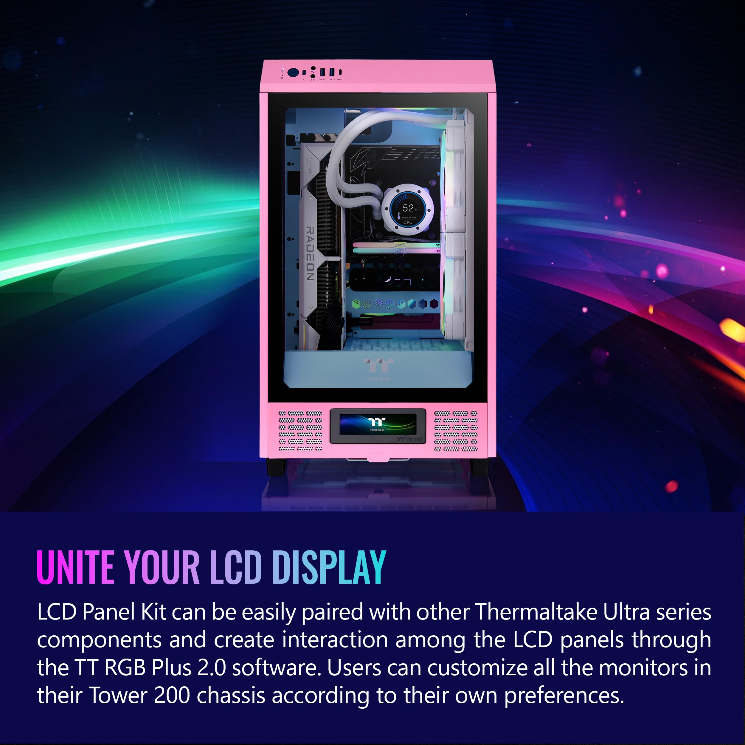 Foto 5 | Kit De Paneles Lcd Thermaltake Tower 200 Series Bubble Pink - Venta Internacional.