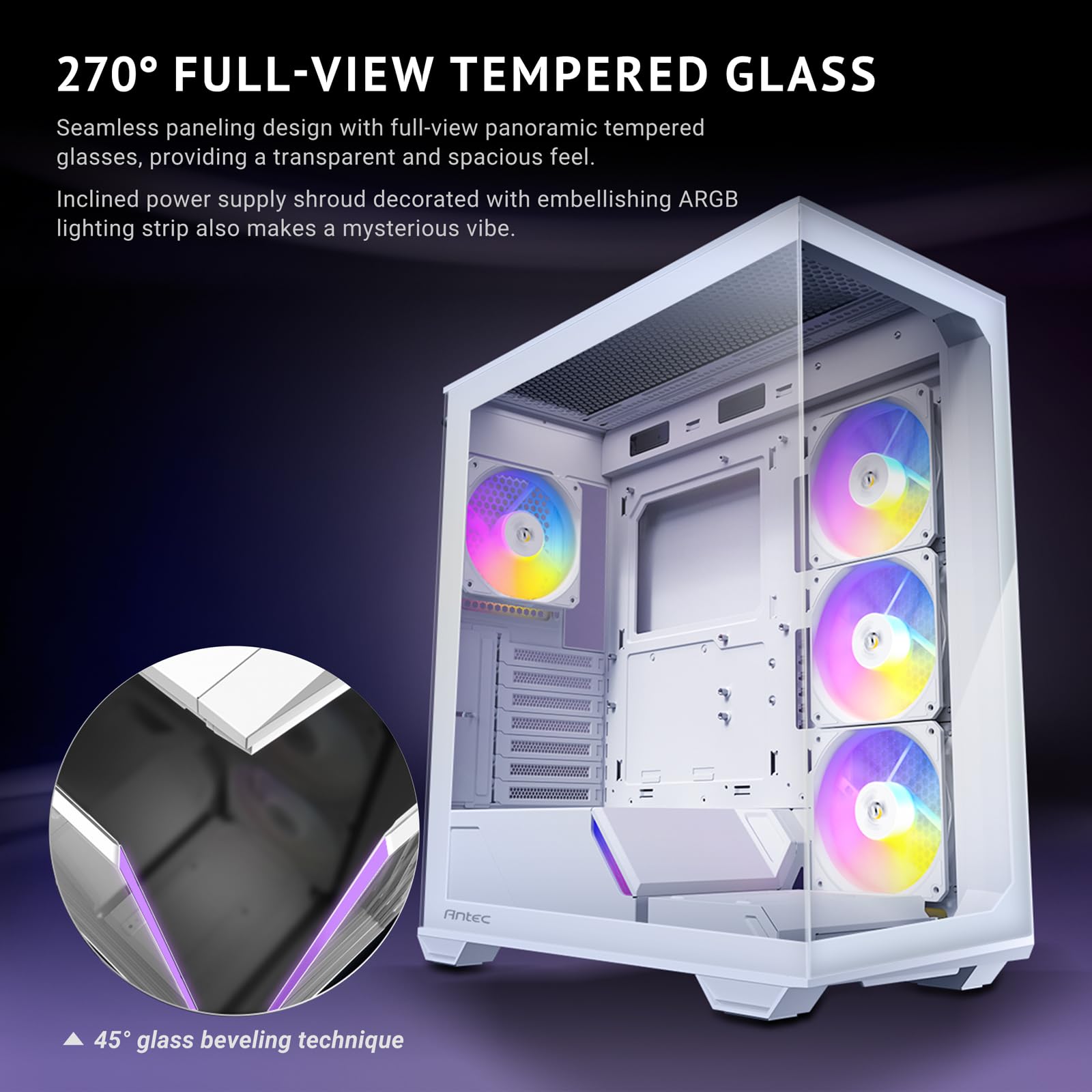 Foto 3 pulgar | Funda Para Pc Antec C3 Argb Blanca Mid-tower Atx Con 4 Ventiladores Y Tipo C - Venta Internacional.