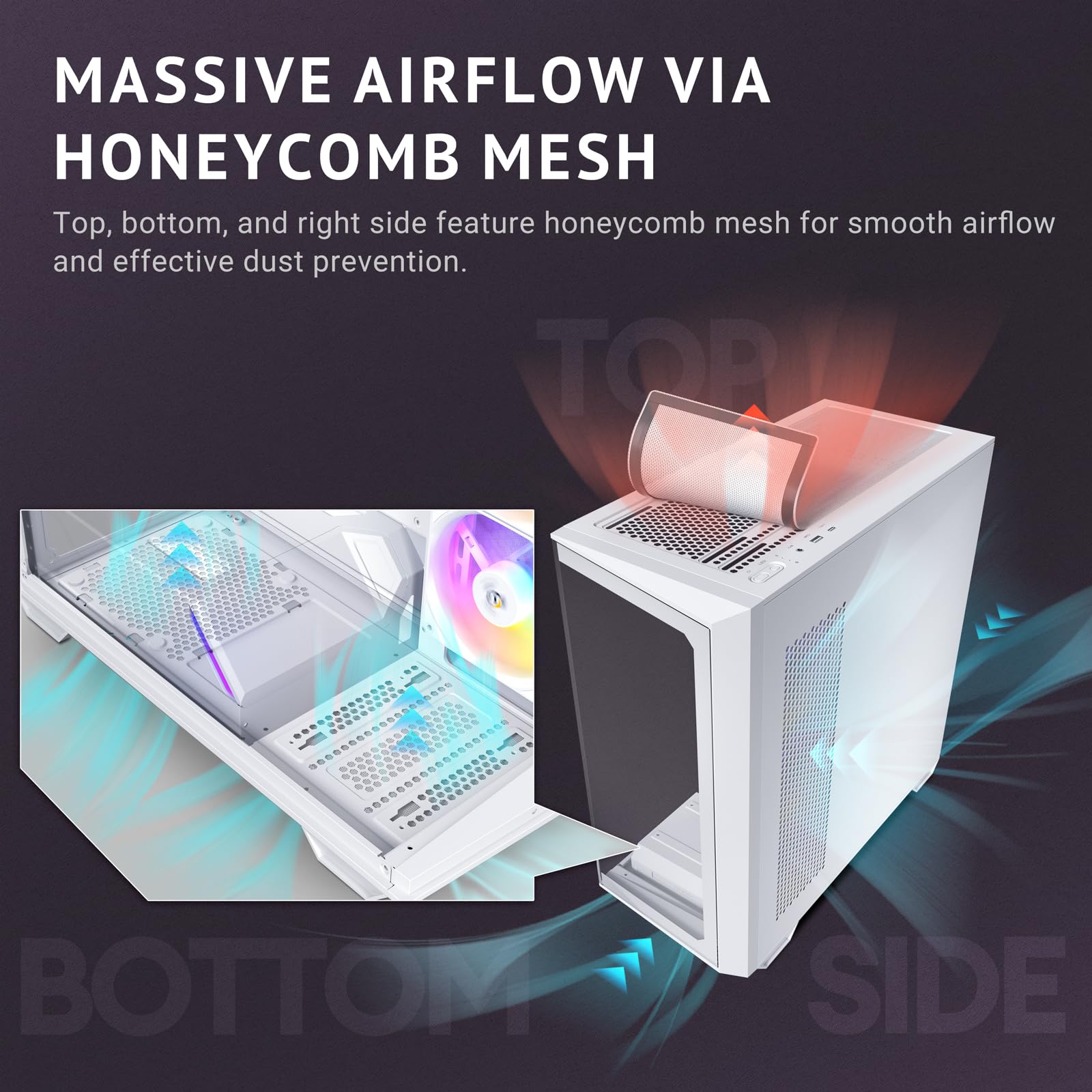 Foto 4 pulgar | Funda Para Pc Antec C3 Argb Blanca Mid-tower Atx Con 4 Ventiladores Y Tipo C - Venta Internacional.