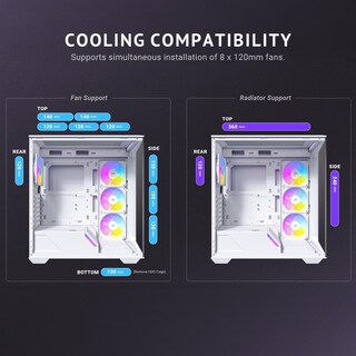 Foto 7 | Funda Para Pc Antec C3 Argb Blanca Mid-tower Atx Con 4 Ventiladores Y Tipo C - Venta Internacional.