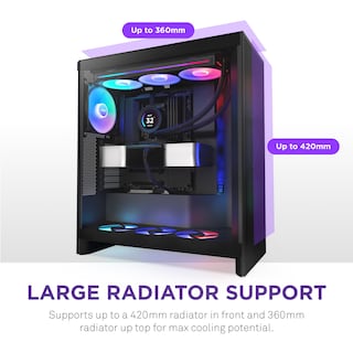 Foto 5 | Funda Nzxt H7 Flow Rgb 2024 Mid-tower Atx Con Ventiladores Rgb, Color Negro - Venta Internacional.