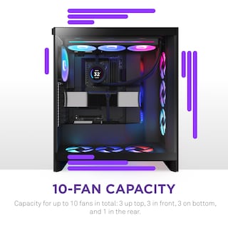 Foto 7 | Funda Nzxt H7 Flow Rgb 2024 Mid-tower Atx Con Ventiladores Rgb, Color Negro - Venta Internacional.