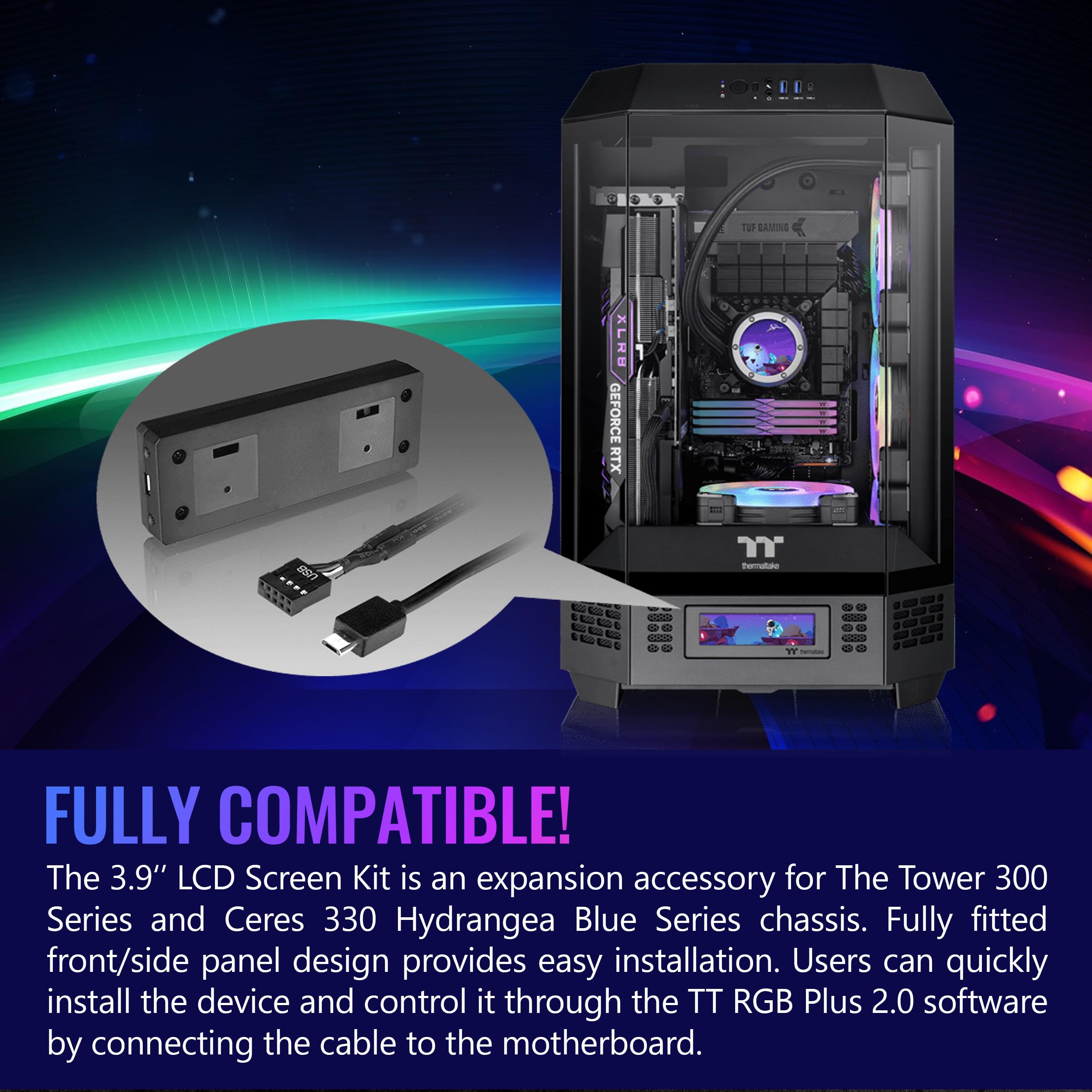 Foto 4 pulgar | Kit De Paneles Lcd Thermaltake Tower Serie 300/600 Con Pantalla Lcd De 3,9 Pulgadas - Venta Internacional.