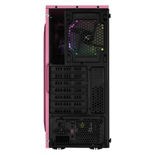 Foto 4 | Gabinete Gamer Xtreme Pc Gaming Dragonfly Media Torre Atx 600w 4 Fan Cristal Templado Rgb Rosa