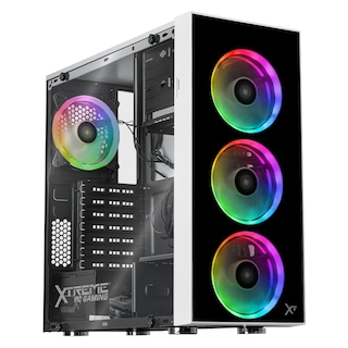 Foto 1 | Gabinete Gamer Xtreme Pc Gaming Dragonfly Media Torre Atx 600w 4 Fan Cristal Templado Rgb Blanco