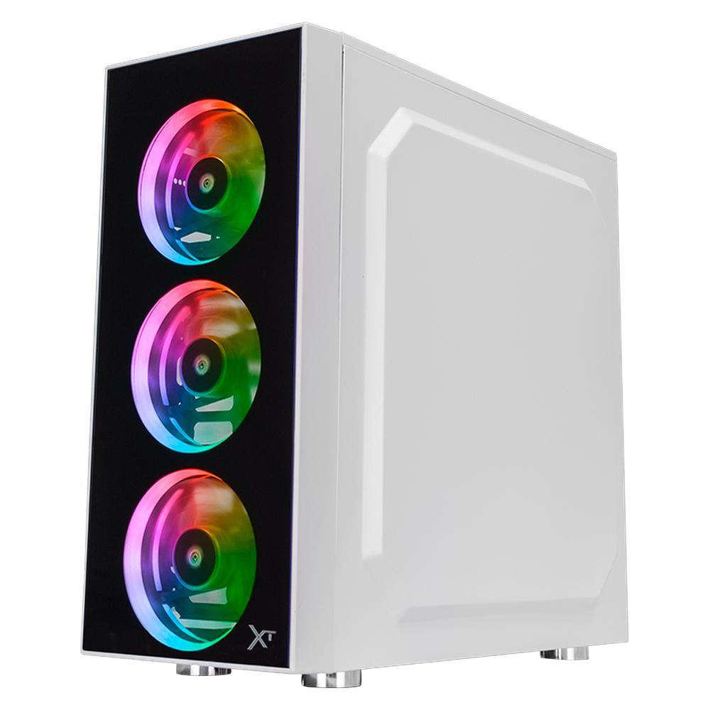 Foto 4 pulgar | Gabinete Gamer Xtreme Pc Gaming Dragonfly Media Torre Atx 600w 4 Fan Cristal Templado Rgb Blanco