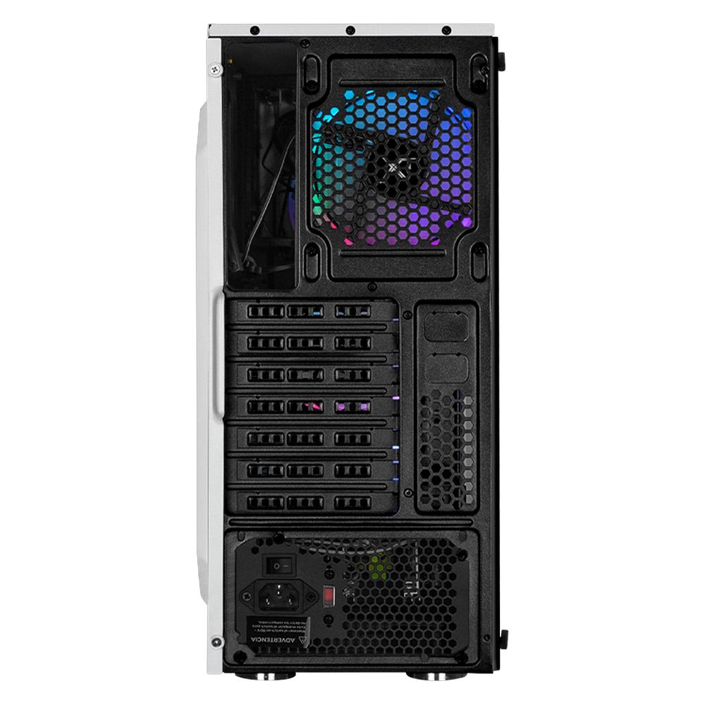 Foto 5 pulgar | Gabinete Gamer Xtreme Pc Gaming Dragonfly Media Torre Atx 600w 4 Fan Cristal Templado Rgb Blanco