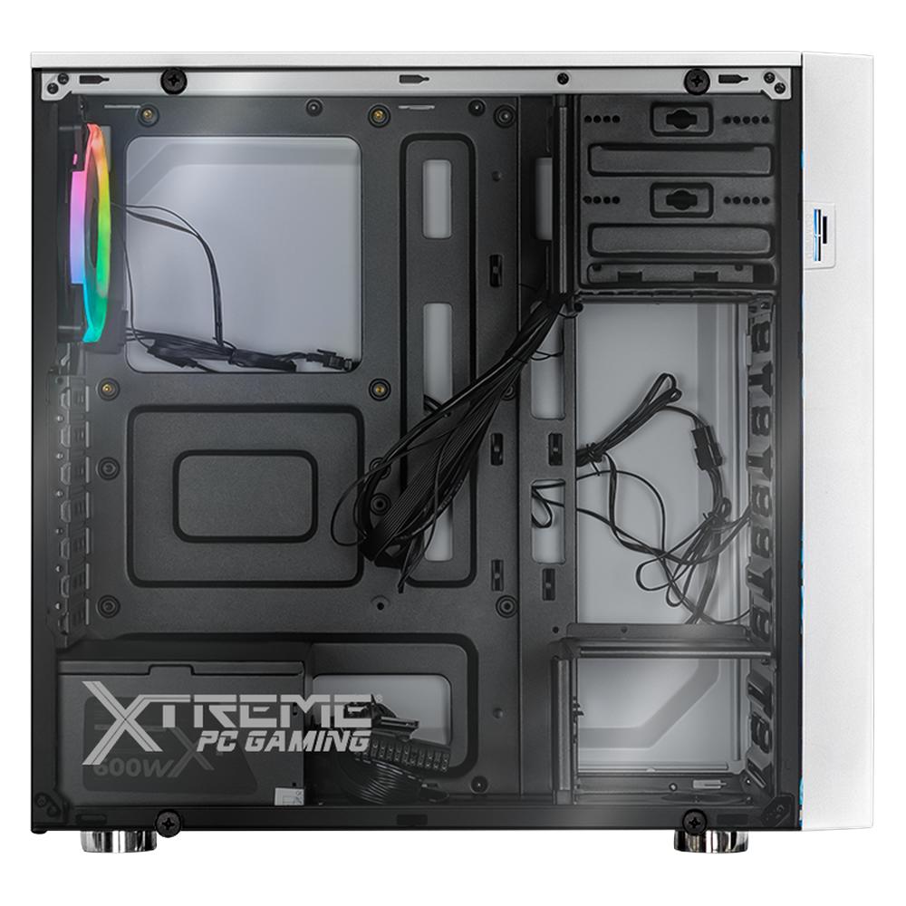 Foto 6 pulgar | Gabinete Gamer Xtreme Pc Gaming Dragonfly Media Torre Atx 600w 4 Fan Cristal Templado Rgb Blanco