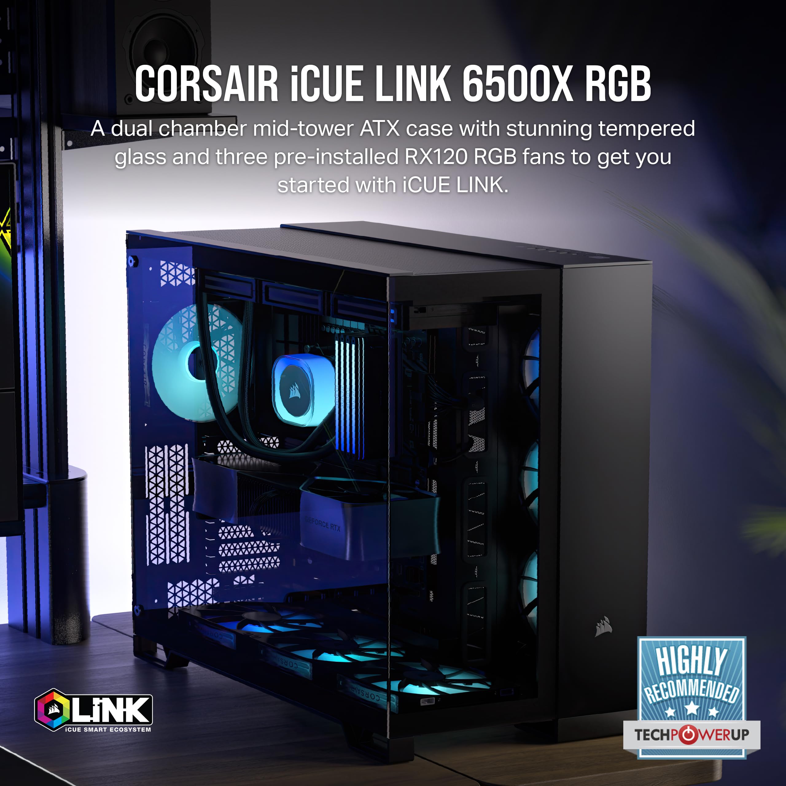 Foto 3 pulgar | Funda Para Pc Corsair Icue Link 6500x Rgb Mid-tower Atx Negra - Venta Internacional.