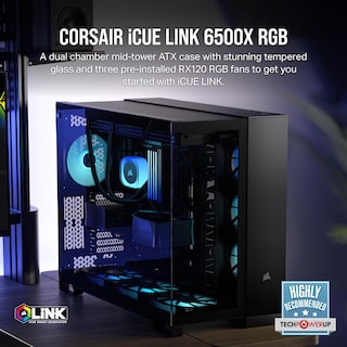 Foto 2 | Funda Para Pc Corsair Icue Link 6500x Rgb Mid-tower Atx Negra - Venta Internacional.