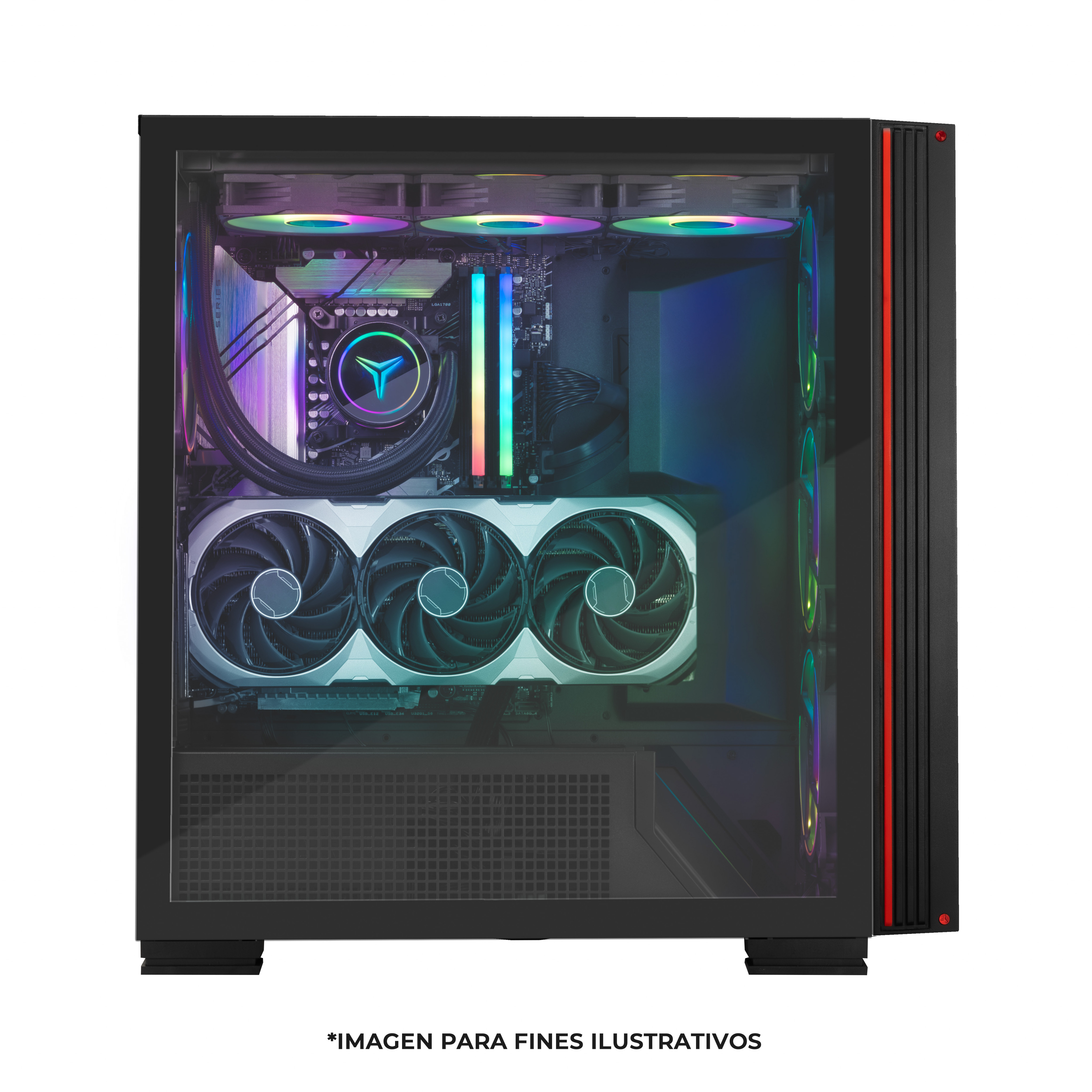 Foto 5 pulgar | Gabinete Gamer Yeyian Ycf-epmir-x1 Full-tower Atx/m-atx/itx, Espacio Para Ssd,hdd Y Vga Hasta 420mm, Hasta 9 Ventilador