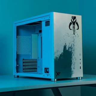 Foto 8 | Gabinete Gamer Xtreme PC Gaming Mandalorian Brown Edition Micro Torre Micro ATX USB-C Cristal Templado Blanco