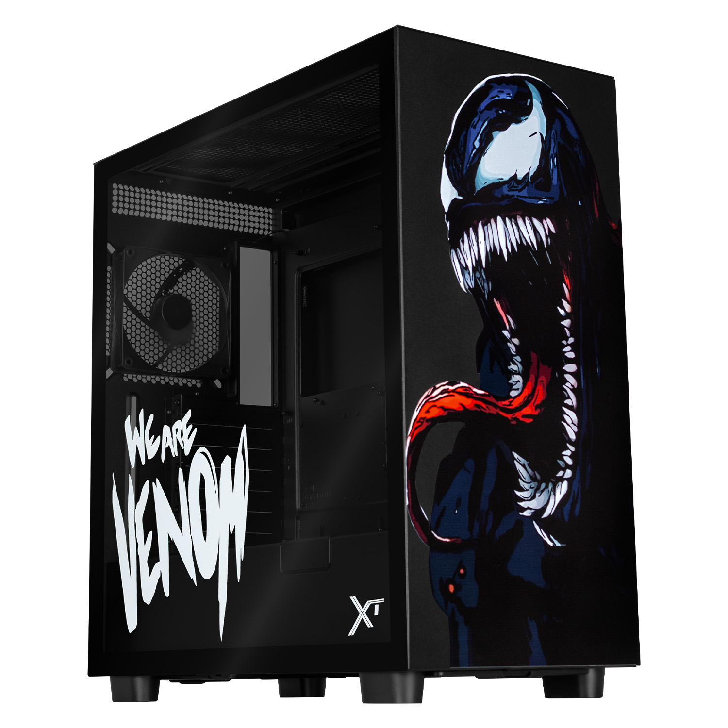 Foto 2 pulgar | Gabinete Gamer XTREME PC GAMING We Are Venom Edition Media Torre ATX 2 Fan USB-C Cristal Templado Negro