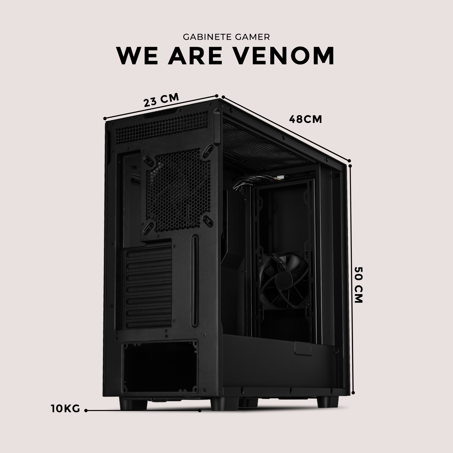 Foto 7 pulgar | Gabinete Gamer XTREME PC GAMING We Are Venom Edition Media Torre ATX 2 Fan USB-C Cristal Templado Negro