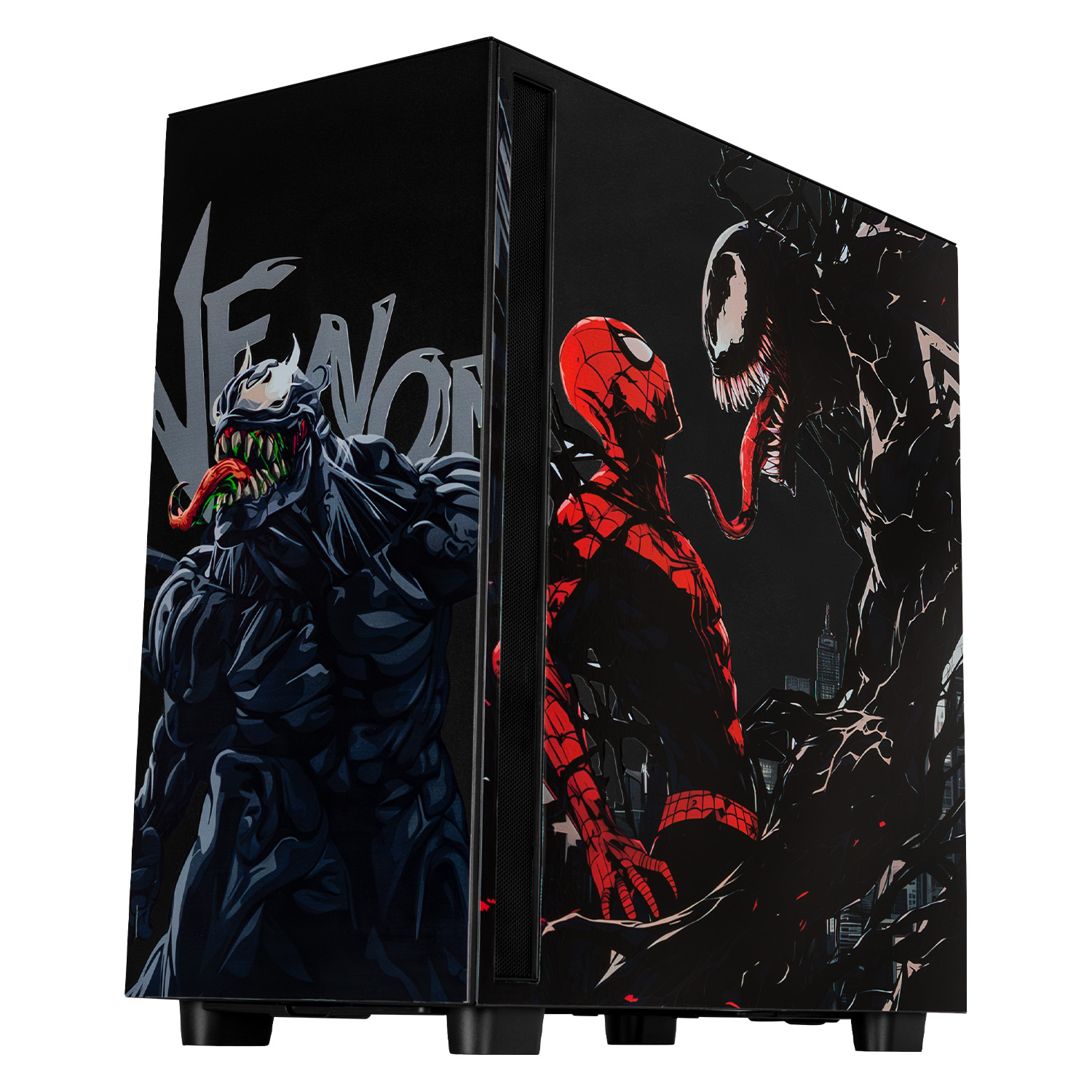 Foto 3 pulgar | Gabinete Gamer XTREME PC GAMING Venom VS Spider-Man Edition Media Torre ATX 2 Fan USB-C Cristal Templado Negro