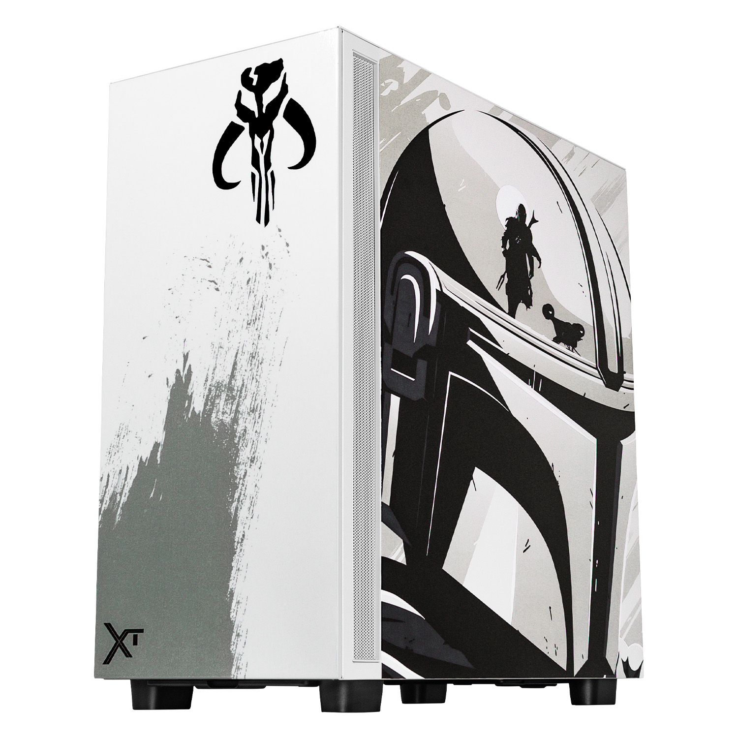 Foto 3 pulgar | Gabinete Gamer Xtreme PC Gaming Mandalorian Brown Edition Media Torre ATX 2 Fan USB-C Cristal Templado Blanco