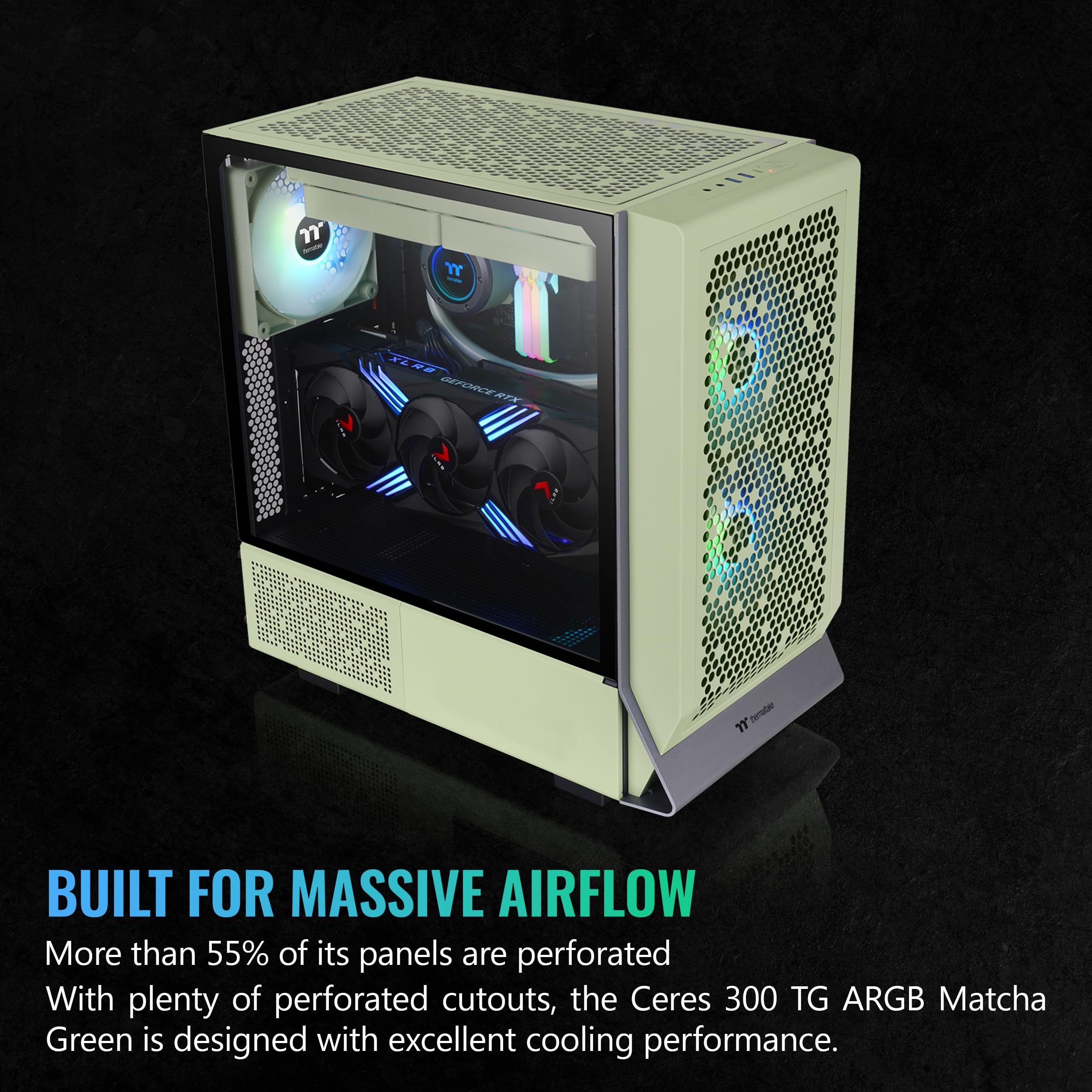 Foto 4 pulgar | Maletín De Ordenador Thermaltake Ceres 300 Matcha Green E-atx - Venta Internacional.