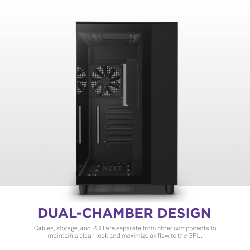 Foto 5 pulgar | Funda Para Videojuegos Para Pc Nzxt H9 Flow, Doble Cámara, Atx Mid-tower, Negra - Venta Internacional.