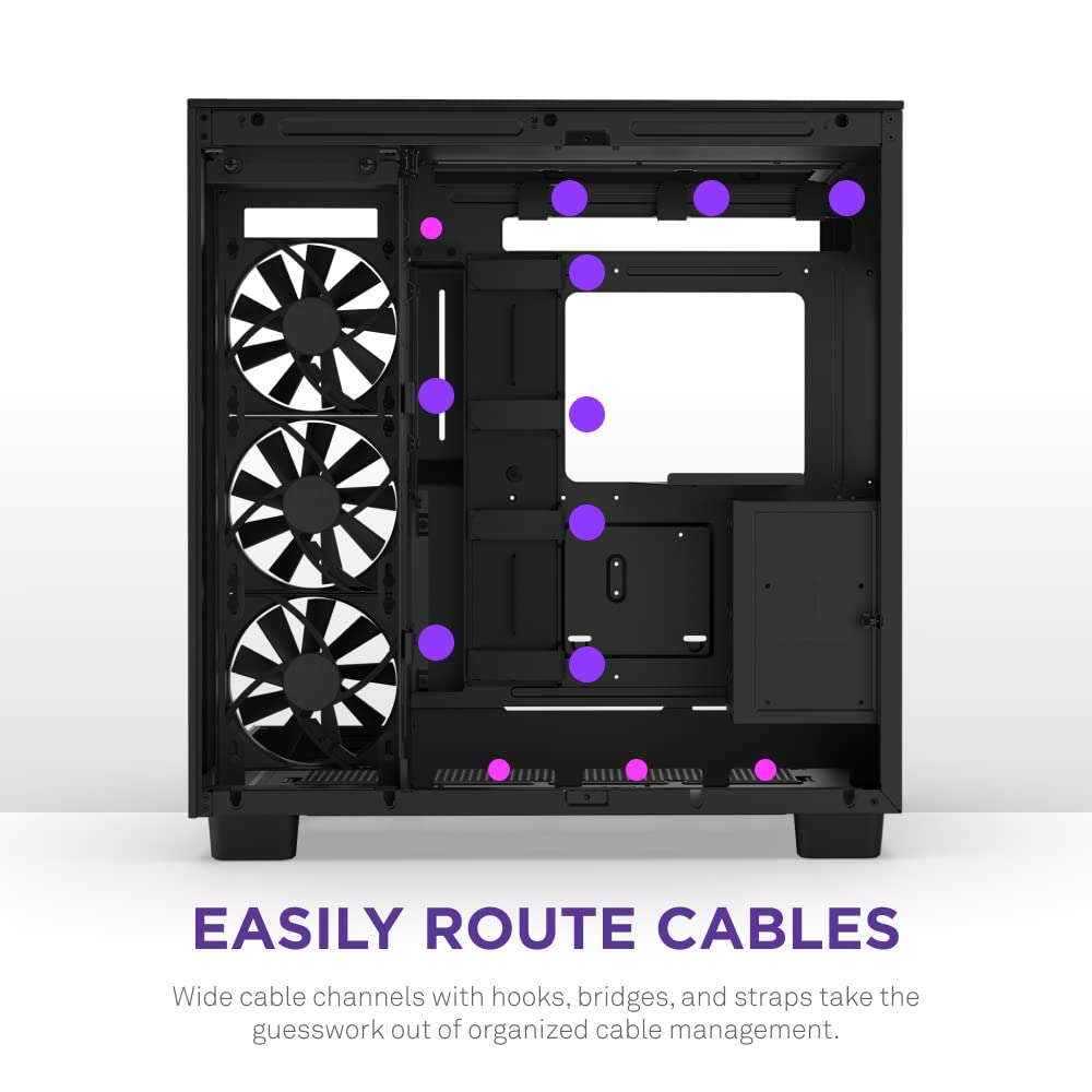 Foto 8 pulgar | Funda Para Videojuegos Para Pc Nzxt H9 Flow, Doble Cámara, Atx Mid-tower, Negra - Venta Internacional.