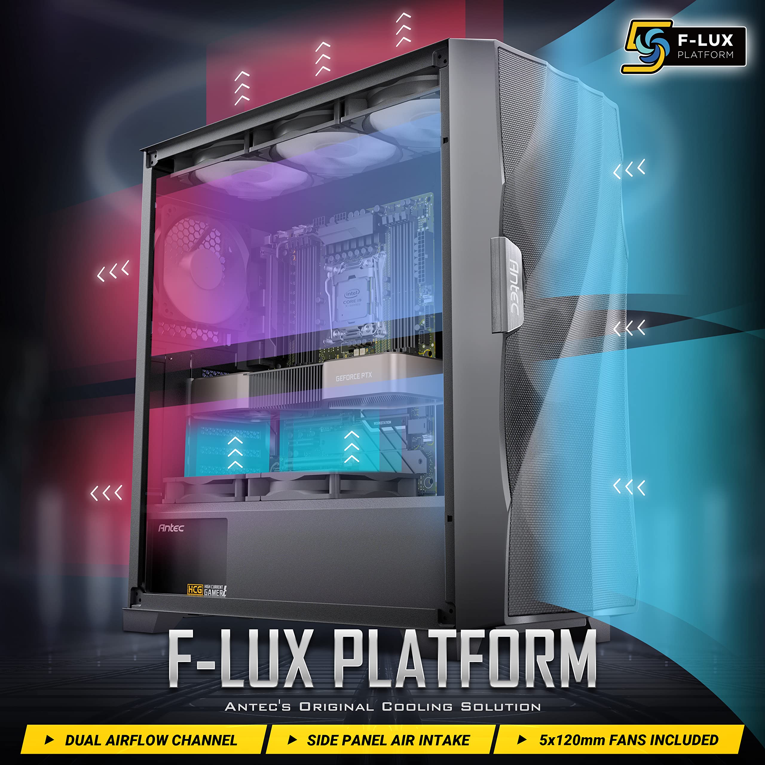Foto 3 | Carcasa De Ordenador Antec Df700 Mid Tower Atx Con 5 Ventiladores De 360 Mm - Venta Internacional.