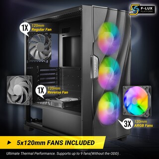 Foto 5 | Carcasa De Ordenador Antec Df700 Mid Tower Atx Con 5 Ventiladores De 360 Mm - Venta Internacional.