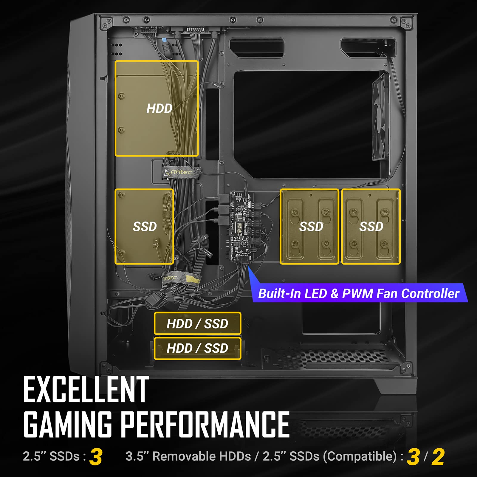 Foto 7 | Carcasa De Ordenador Antec Df700 Mid Tower Atx Con 5 Ventiladores De 360 Mm - Venta Internacional.