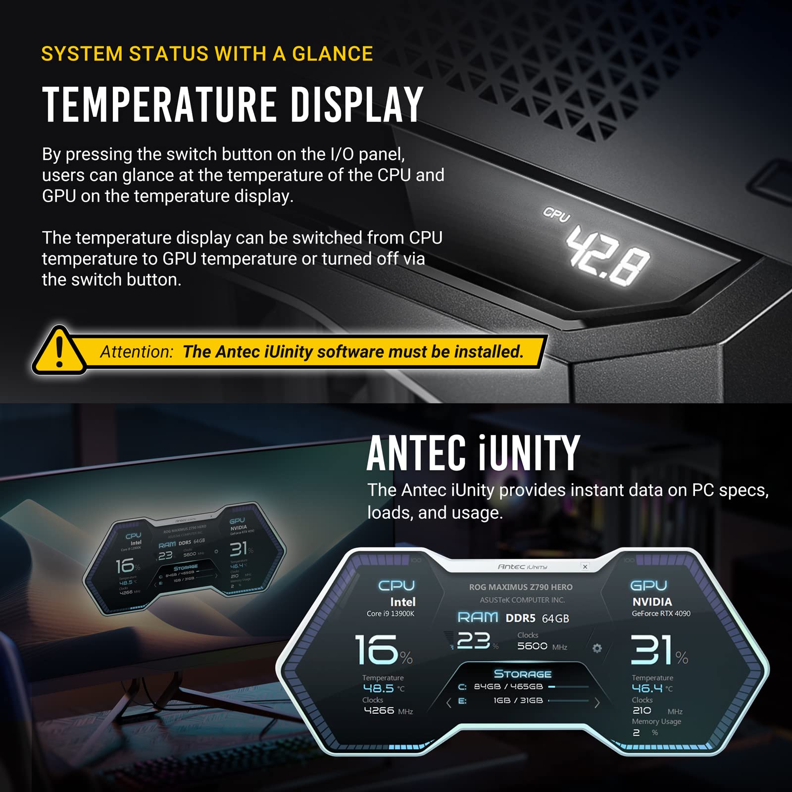 Foto 4 pulgar | Funda Para Juegos De Pc Antec Performance E-atx De Torre Completa De 1 Pie Con Pantalla Temp - Venta Internacional.