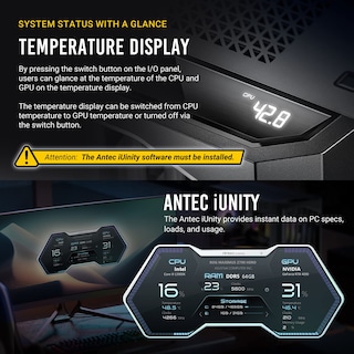 Foto 3 | Funda Para Juegos De Pc Antec Performance E-atx De Torre Completa De 1 Pie Con Pantalla Temp - Venta Internacional.