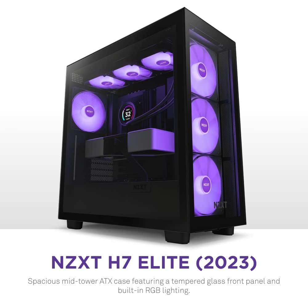 Foto 3 pulgar | Funda Para Pc Para Videojuegos Nzxt H7 Elite Atx Mid Tower Con Ventiladores Rgb, Color Negro - Venta Internacional.