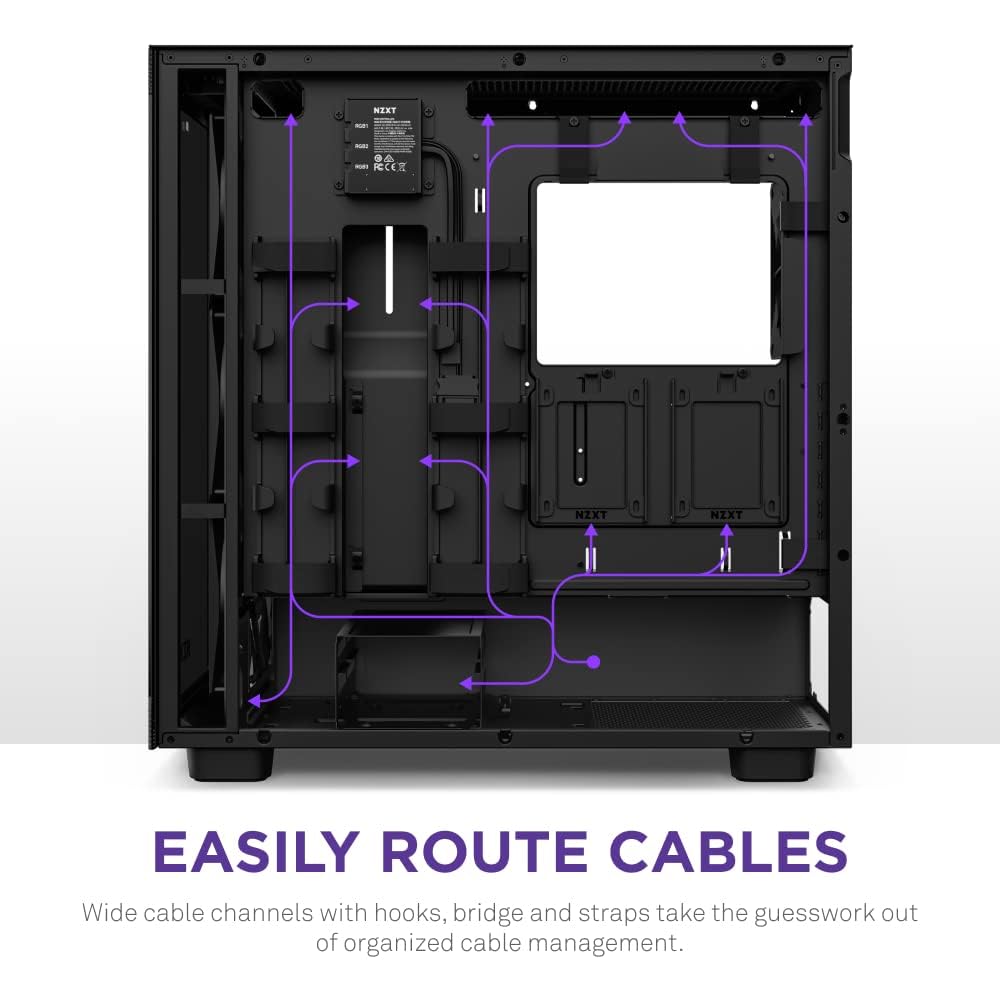 Foto 6 | Funda Para Pc Para Videojuegos Nzxt H7 Elite Atx Mid Tower Con Ventiladores Rgb, Color Negro - Venta Internacional.