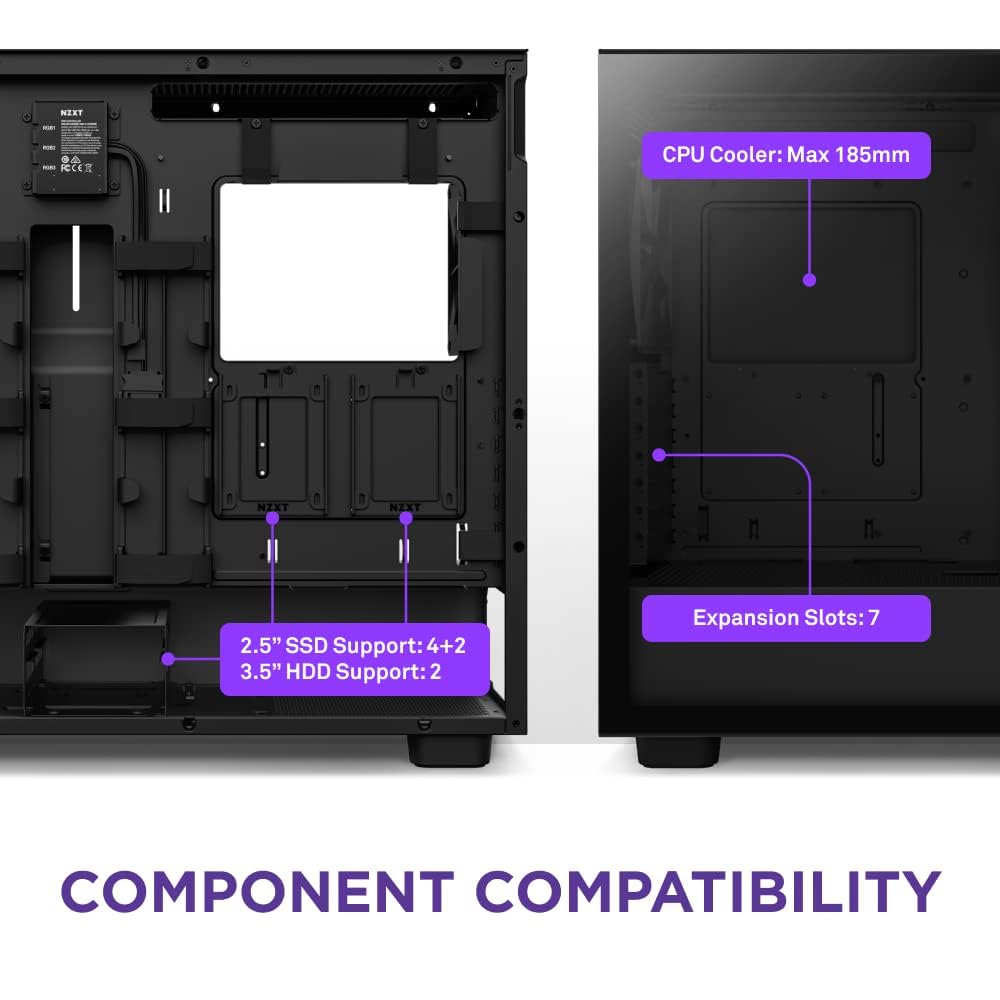 Foto 8 pulgar | Funda Para Pc Para Videojuegos Nzxt H7 Elite Atx Mid Tower Con Ventiladores Rgb, Color Negro - Venta Internacional.