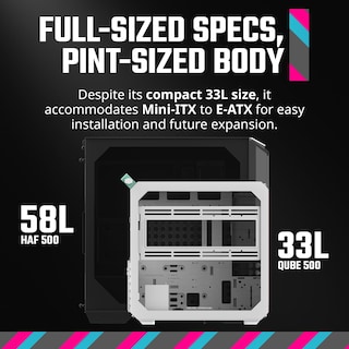 Foto 5 | Estuche Para Pc Cooler Master Qube 500, Paquete Plano, Negro, Atx Pequeño - Venta Internacional.