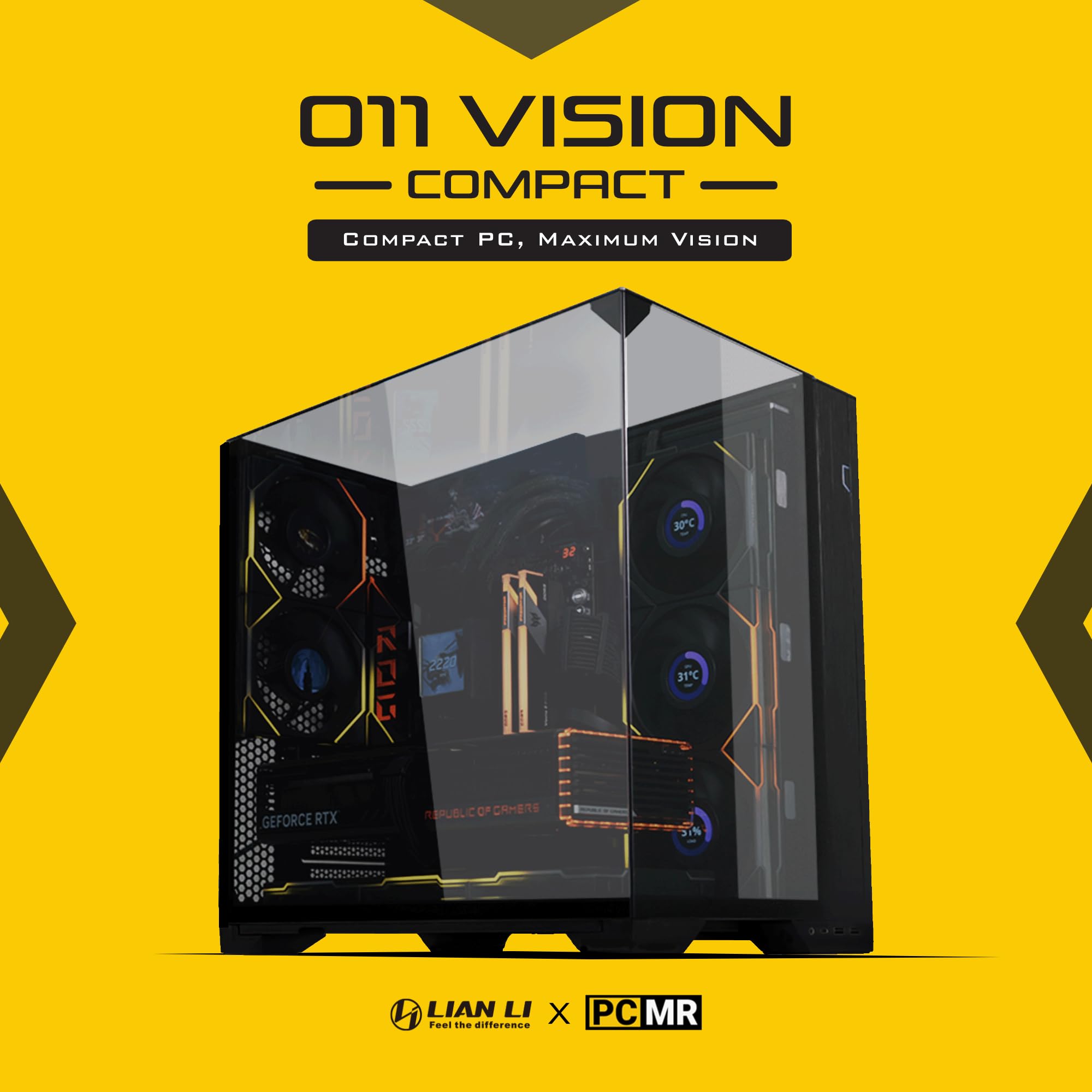 Foto 3 pulgar | Funda Para Ordenador Lian Li O11 Vision Compact Black Atx Mid Tower - Venta Internacional.