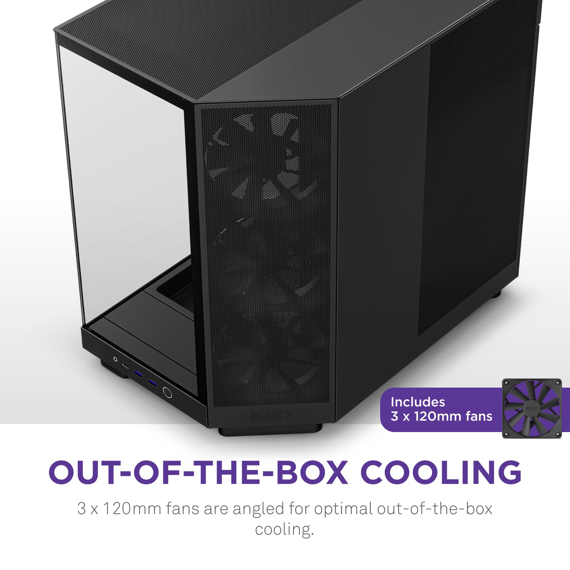 Foto 4 | Funda Nzxt H6 Flow Cc-h61fb-01 Compact Mid-tower Negra - Venta Internacional.