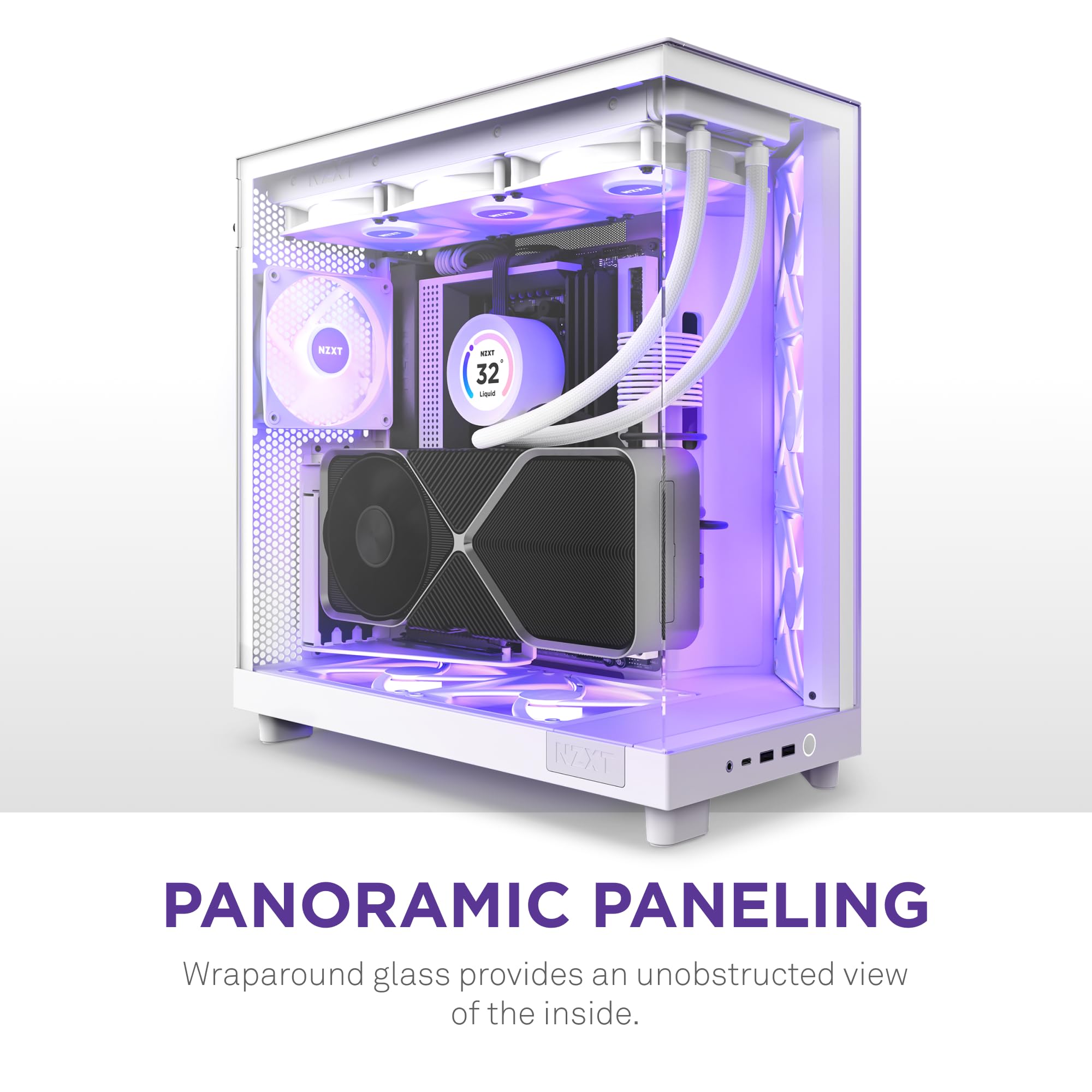 Foto 3 pulgar | Case Nzxt H6 Flow Rgb Mid-tower Airflow Con 3 Ventiladores Rgb, Color Blanco - Venta Internacional.