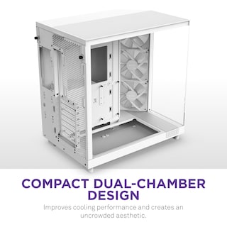 Foto 3 | Case Nzxt H6 Flow Rgb Mid-tower Airflow Con 3 Ventiladores Rgb, Color Blanco - Venta Internacional.