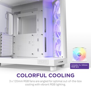Foto 4 | Case Nzxt H6 Flow Rgb Mid-tower Airflow Con 3 Ventiladores Rgb, Color Blanco - Venta Internacional.