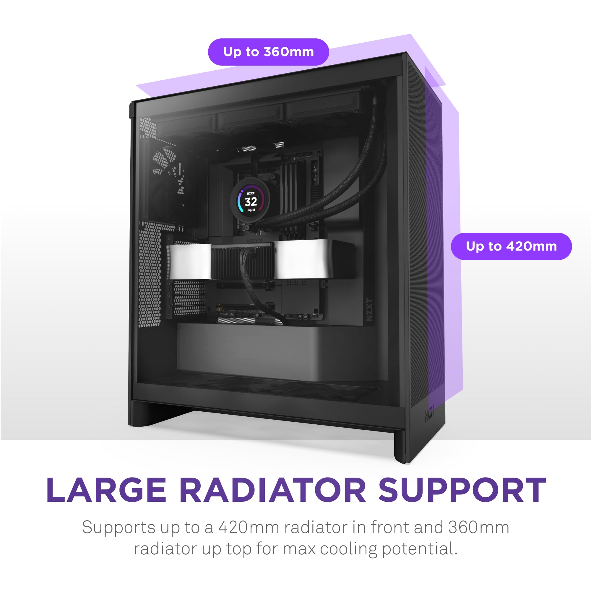 Foto 6 pulgar | Case Nzxt H7 Flow 2024 Mid-tower Atx Con 3 Ventiladores De 120 Mm, Color Negro - Venta Internacional.