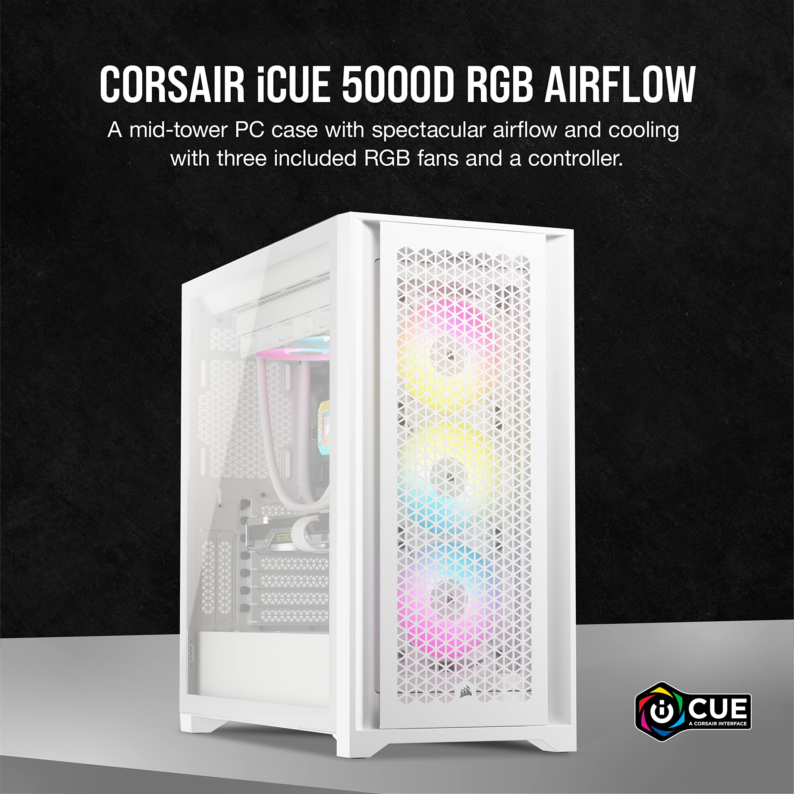 Foto 4 pulgar | Case Corsair 5000d Airflow Mid-tower Con 3 Ventiladores Rgb, Color Blanco - Venta Internacional.