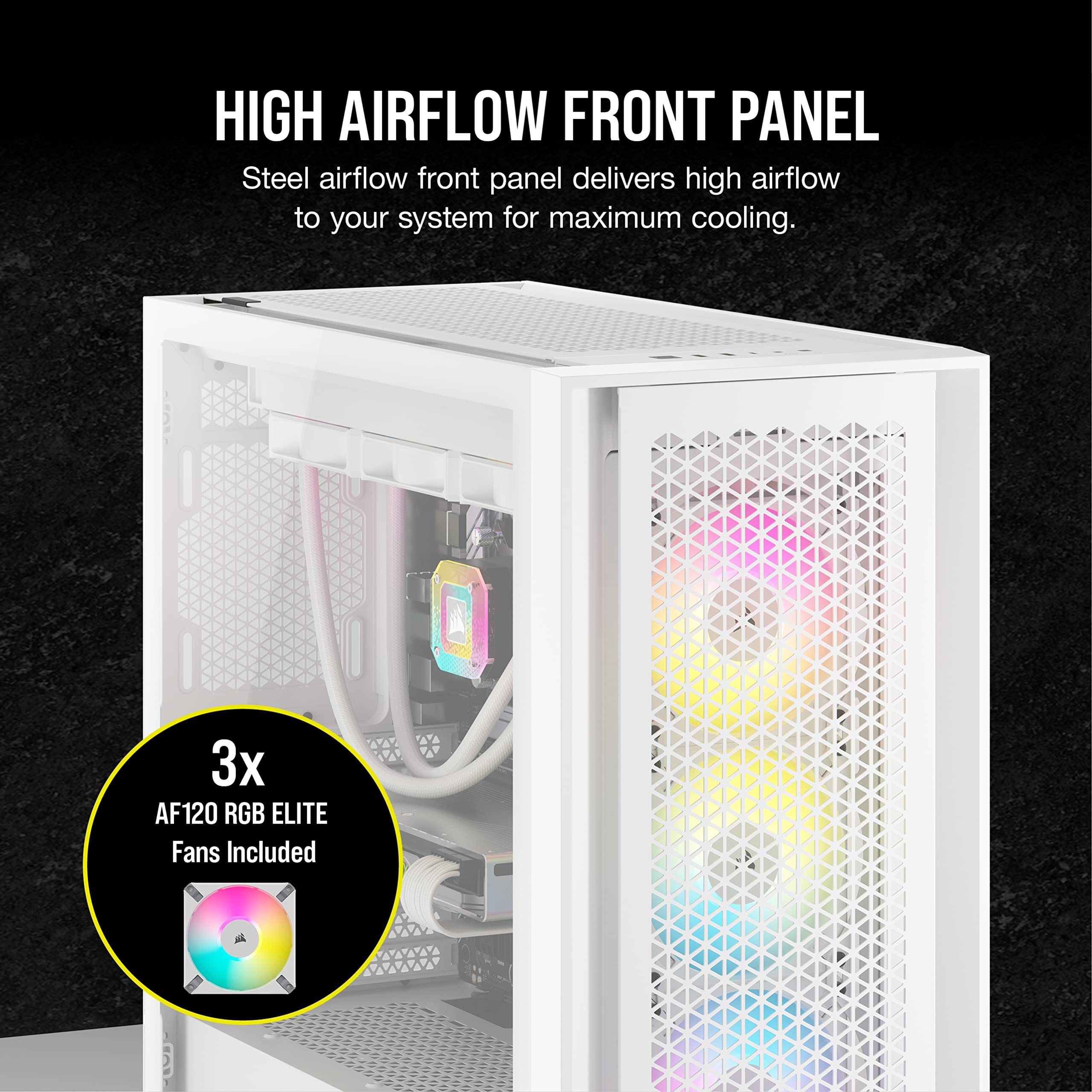 Foto 5 pulgar | Case Corsair 5000d Airflow Mid-tower Con 3 Ventiladores Rgb, Color Blanco - Venta Internacional.