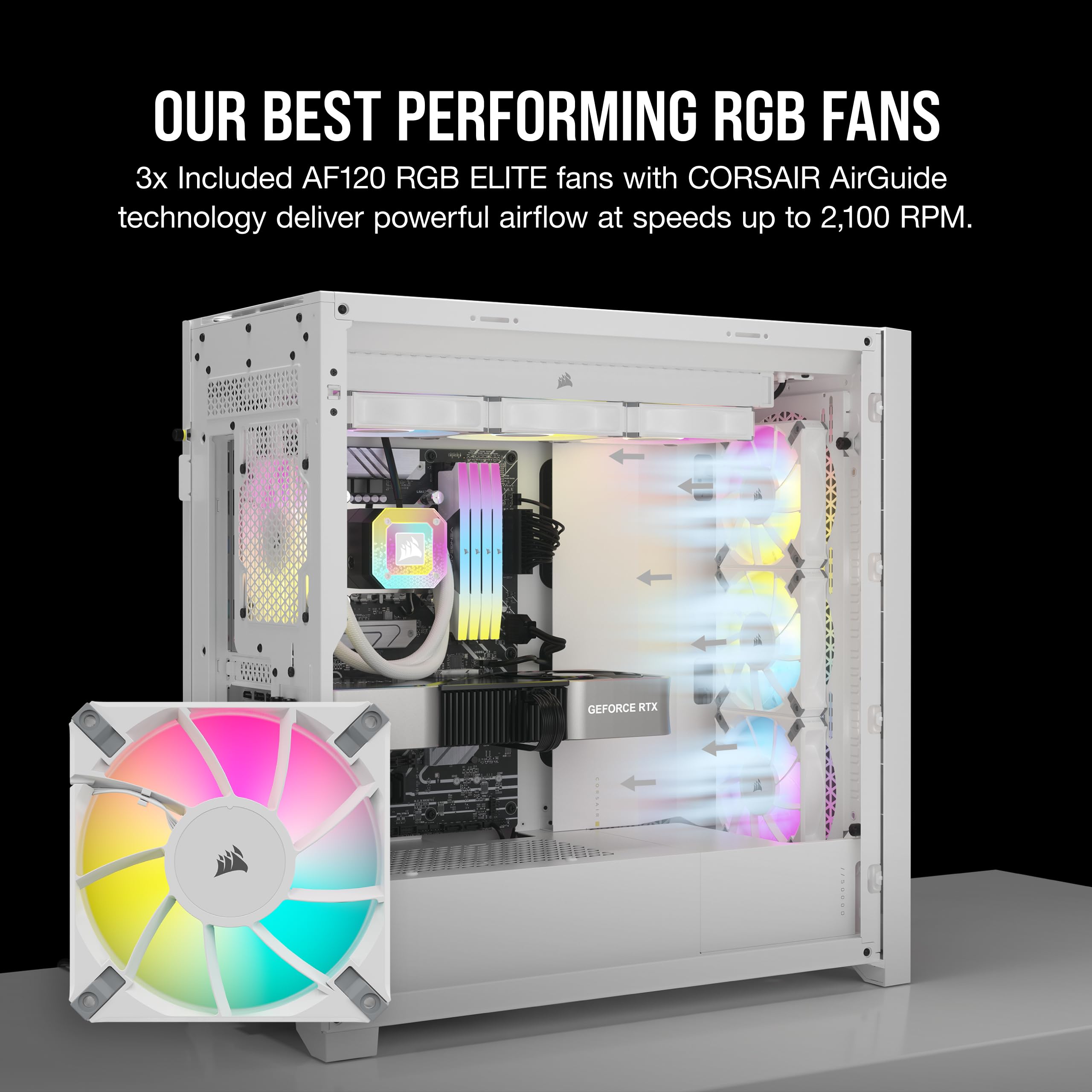 Foto 5 | Case Corsair 5000d Airflow Mid-tower Con 3 Ventiladores Rgb, Color Blanco - Venta Internacional.