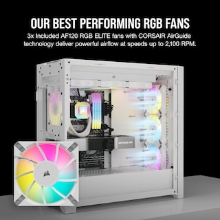Foto 5 | Case Corsair 5000d Airflow Mid-tower Con 3 Ventiladores Rgb, Color Blanco - Venta Internacional.